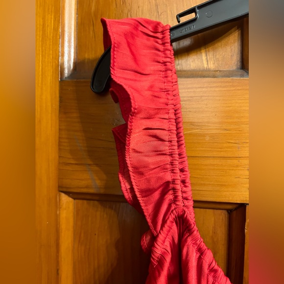 Red Anthropologie Blouse—Ruched, Smocked, Sleeveless with Ruffled Straps… - Picture 7 of 9